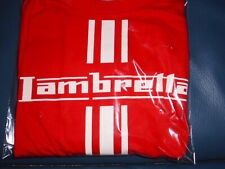LAMBRETTA MENS RED STRIPE TSHIRT SIZE S TO XL VESPA LAMBRETTA SCOOTER RETRO