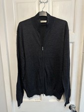 Suit Supply Merino Wool Zip Jacket Knit Cardigan Size XL