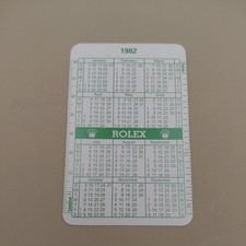   Rolex Calander Cards 1982