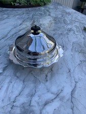 Antique victorian Silver plate food serving dish with lid Muffin Dish warmer￼
