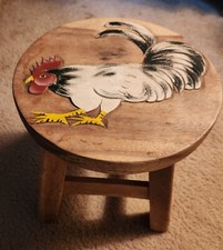 Vintage Handmade Rooster Stool