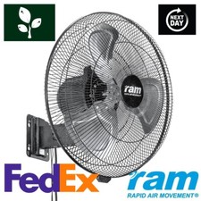 RAM 18" Heavy Duty Wall Fan 3 Speed - Home, Office, Grow Room Fan, Hydroponics