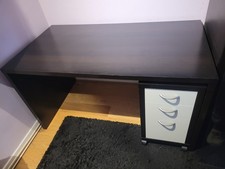 IKEA BLACK GLASS TOP Desk