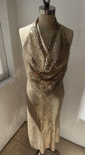 Zara gold halter cowl neck - gold,