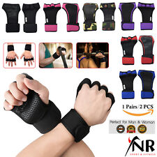 GYM WEIGHT LIFTING GLOVES FITNESS Gel Padded Neoprene Wrist Support Straps Size