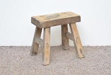 small vintage wooden milking stool rustic  Scandinavian style - FREE POSTAGE