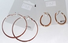 2 pairs EARRINGS Rose & gold