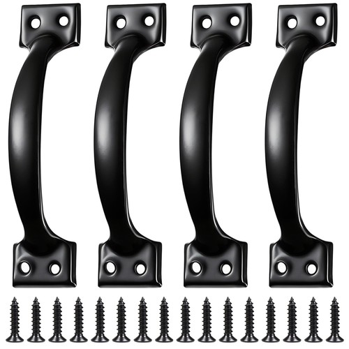 Pcs black door handles - black,