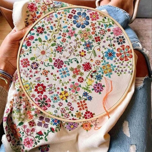 Flower day cross stitch - a,