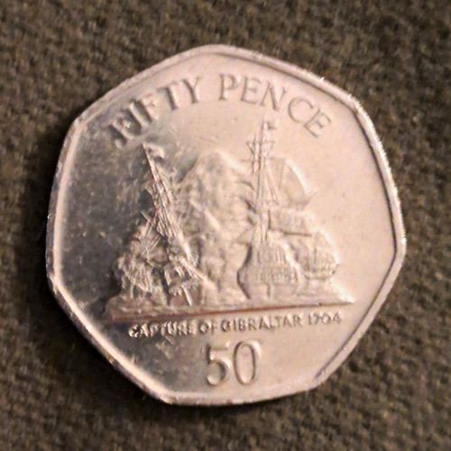 Gibraltar 50p fifty pence coin - gibraltar,