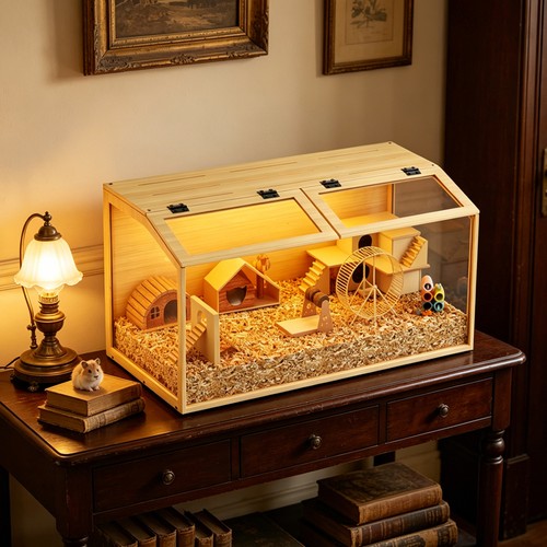 Large wooden hamster - cage, with