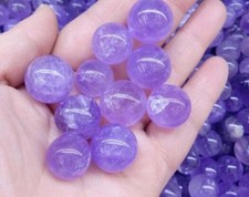 20pcs 20mm Natural Amethyst Quartz Gemstone Round Crystal Sphere Ball Healing