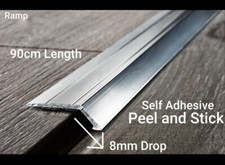 900mm POLISHED CHROME  RAMP EDGE 8MM STRONG SELF ADHESIVE COVERSTRIP/TRIM/PLATE