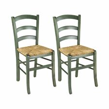Lily Manor Calder Solid Wood Ladder Back Side Chair Set of 2 Green Elegant Decor
