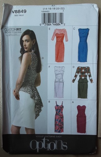 Vogue v8849 fitted dress - v8849,