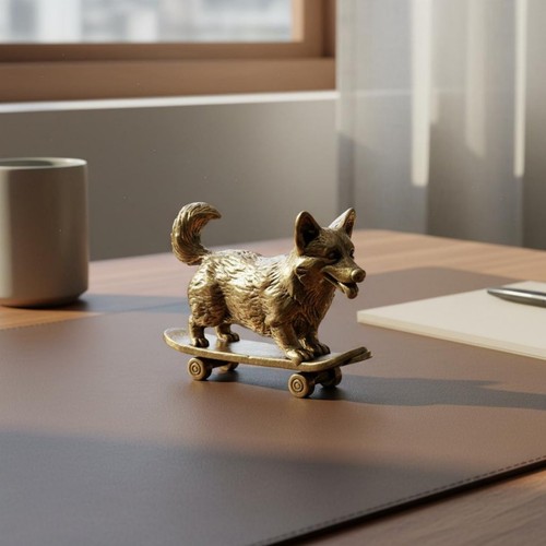 Corgi skateboard ornament - on,