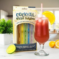Cocktail Recipe Straws Cocktail Measurements Mixology Gift Fun Party Home Bar