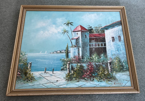 Vtg italian seascape - italian, painting
