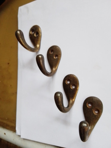 Vintage brass coat hooks - 4,