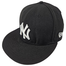 New York Yankees Mens Black New Era Wool Fitted Cap Hat Size 7 55.8 cm