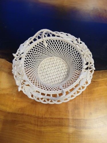 Antique belleek weave basket - belleek,
