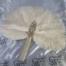 Brides lvory Feather 14in Fan