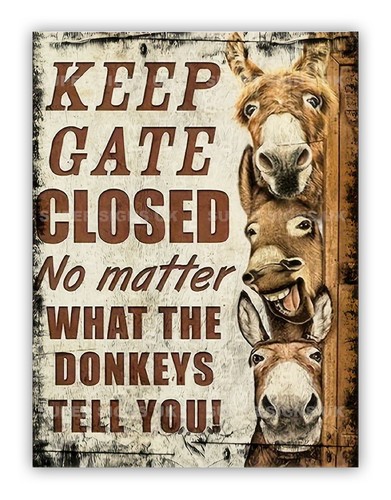 Funny donkeys keep gate - funny,