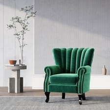 Green velvet upholstered - green,