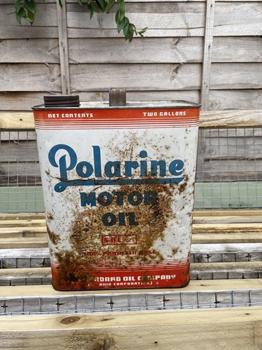Vintage polarine motor oil can - polarine,