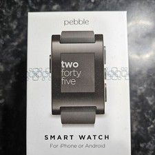 Pebble Classic Jet Black Case Silicone/Rubber Black Classic Buckle - (301BL)