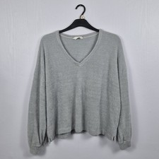 M&S Grey Eyelash Knit V-Neck