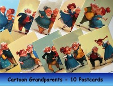 Cartoon Grandparents Postcards