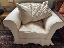 TETRAD: Alicia Armchair + Cotton Fabric Loose Cover + 2 Tetrad Cushions Oyster