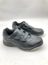 Dek Touch Fasten Fuller Fitting Trainers Black Coated Action Leather Size UK 10