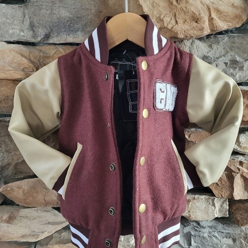 Burgundy varsity letterman - burgundy,