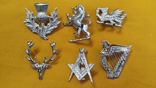 Glengarry Cap Hat Badges Chrome Finish/Balmoral Cap Badges Metal/Highlander Caps