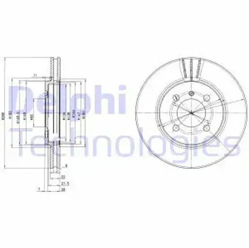 Brake disc vented bg2347 - disc,