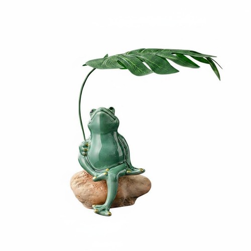 Umbrella frog figurine tea pet - umbrella,