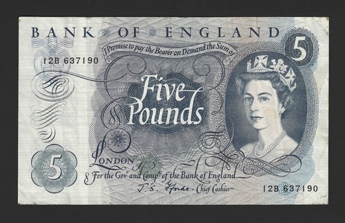 Boe old banknote - boe, £5