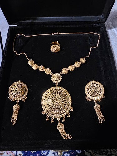 Dubai gold plated necklace set - dubai,