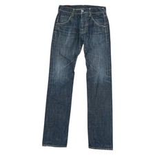 Evisu Denim Jeans Regular Straight Leg Dark Wash Blue Mens W32 L36