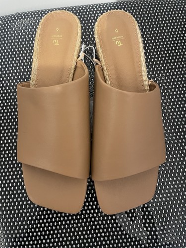 Tan mules size - mules, 6