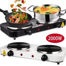 2000W Double Electric Hot Plate Kitchen Camping Portable Table Top Cooker Hob