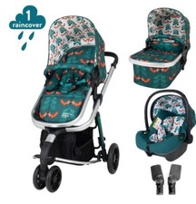 Cosatto giggle 3 in 1 in Fox Friends with carrycot i size car seat & Raincover
