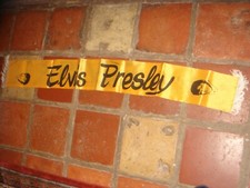 ELVIS PRESLEY lovely gold scarf 46" long, 5" wide with tassels v.g.c.