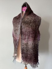 Kemp Blair of Scotland mohair & wool scarf purple green muted heather tones