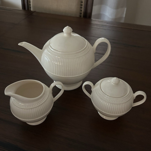 Wedgwood windsor white 3pc tea - wedgwood,