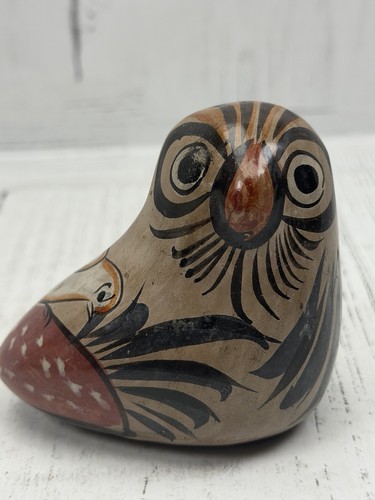 Hand painted pottery owl - hand,