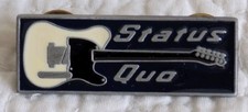 STATUS QUO - RICK PARFITT GUITAR NAVY BLUE ENAMEL PIN BADGE