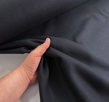 Black Wool Melton Fabric Thick